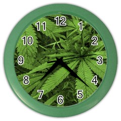 Marijuana Plants Pattern Color Wall Clocks by dflcprints