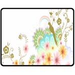 Wreaths Sexy Flower Star Leaf Rose Sunflower Bird Summer Double Sided Fleece Blanket (Medium)  58.8 x47.4  Blanket Back