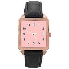 Red Polka Dots Line Spot Rose Gold Leather Watch 