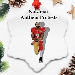 National Anthem Protest Snowflake Ornament (two Sides) by Valentinaart