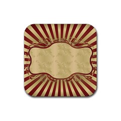 Art Deco Red Rubber Coaster (square)  by NouveauDesign