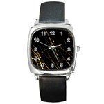 black marble Square Metal Watch Front