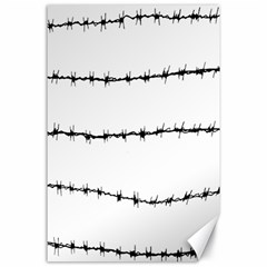 Barbed Wire Black Canvas 24  X 36 