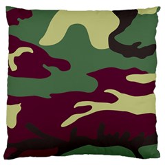 Camuflage Flag Green Purple Grey Large Cushion Case (two Sides)