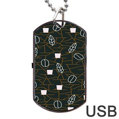 Espresso Cofee Glass Line Chevron Dog Tag Usb Flash (one Side)