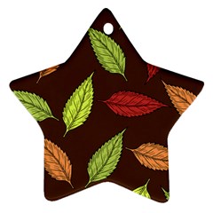 Autumn Leaves Pattern Star Ornament (two Sides)