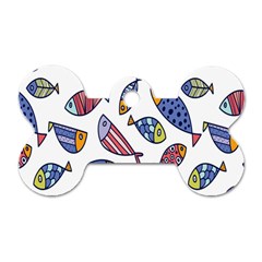 Love Fish Seaworld Swim Rainbow Cartoons Dog Tag Bone (two Sides)