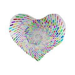 Prismatic Abstract Rainbow Standard 16  Premium Heart Shape Cushions