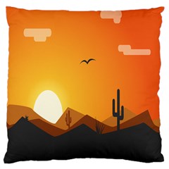 Sunset Natural Sky Large Flano Cushion Case (one Side)