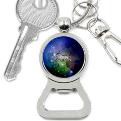 Wonderful Lion Silhouette On Dark Colorful Background Bottle Opener Key Chains by FantasyWorld7