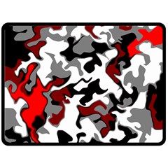 Vector Red Black White Camo Advance Fleece Blanket (large) 