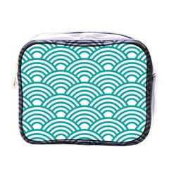 Art Deco Teal Mini Toiletries Bags by NouveauDesign