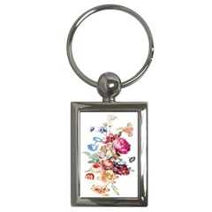 Fleur Vintage Floral Painting Key Chains (rectangle)  by Celenk