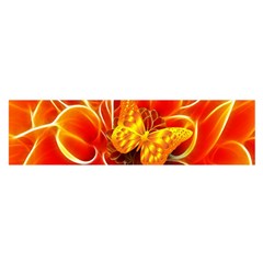 Arrangement Butterfly Aesthetics Orange Background Satin Scarf (oblong) by Celenk