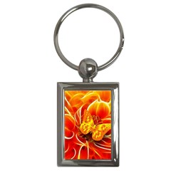 Arrangement Butterfly Aesthetics Orange Background Key Chains (rectangle)  by Celenk