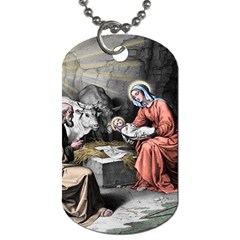 The Birth Of Christ Dog Tag (one Side) by Valentinaart