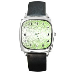 Green Square Background Color Mosaic Square Metal Watch by Celenk