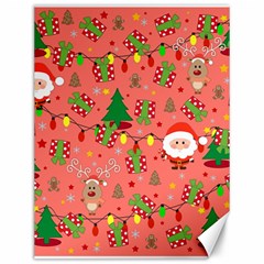 Santa And Rudolph Pattern Canvas 12  X 16   by Valentinaart