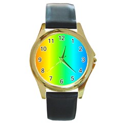 Pattern Round Gold Metal Watch by gasi