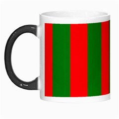 Wide Red And Green Christmas Cabana Stripes Morph Mugs by PodArtist