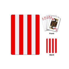 Wide Red And White Christmas Cabana Stripes Playing Cards (mini)  by PodArtist