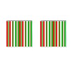 Christmas Holiday Stripes Red Cufflinks (Square) Front(Pair)