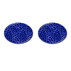 Blue Cheetah Print  Cufflinks (oval) by Bigfootshirtshop