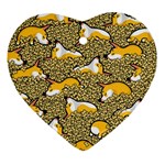 Sleeping Corgi Heart Ornament (Two Sides) Front