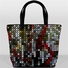 Christmas Cross Stitch Background Bucket Bags by Celenk