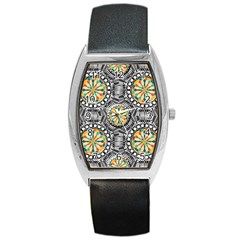 Beveled Geometric Pattern Barrel Style Metal Watch by linceazul