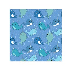 Cute Narwhal Pattern Small Satin Scarf (square) by Bigfootshirtshop