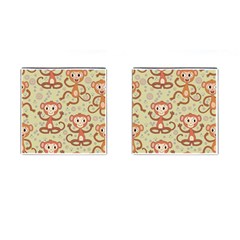 Cute Cartoon Monkeys Pattern Cufflinks (square) by Bigfootshirtshop