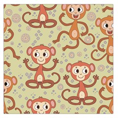 Cute Cartoon Monkeys Pattern Large Satin Scarf (square) by Bigfootshirtshop