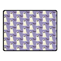 Bat And Ghost Halloween Lilac Paper Pattern Fleece Blanket (small) by Celenk