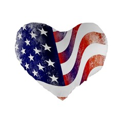 Usa Flag America American Standard 16  Premium Heart Shape Cushions by Celenk