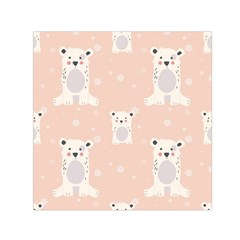 Cute Polar Bear Pattern Small Satin Scarf (square) by Bigfootshirtshop