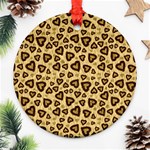 Leopard Heart 01 Ornament (Round) Front