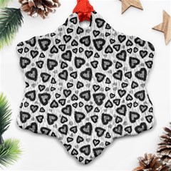 Leopard Heart 02 Snowflake Ornament (two Sides) by jumpercat