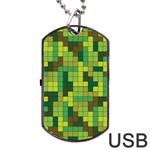 Tetris Camouflage Forest Dog Tag USB Flash (Two Sides) Front