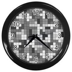 Tetris Camouflage Urban Wall Clocks (black) by jumpercat