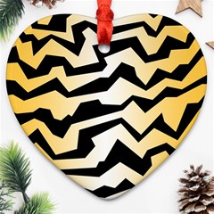 Polynoise Tiger Heart Ornament (two Sides) by jumpercat