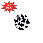 Animal Print Black And White Black 1  Mini Buttons (100 pack)  Front