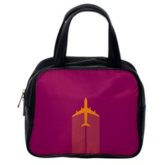 Airplane Jet Yellow Flying Wings Classic Handbags (one Side) by BangZart