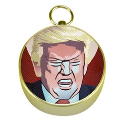 Donald Trump Pop Art President Usa Gold Compasses by BangZart