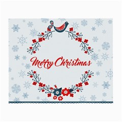 Merry Christmas Christmas Greeting Small Glasses Cloth (2-side) by BangZart