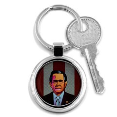 George W Bush Pop Art President Usa Key Chains (round)  by BangZart