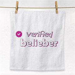 Verified Belieber Face Towel by Valentinaart