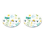 Busy Dragonflies Cufflinks (Oval) Front(Pair)