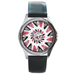 High Contrast Twirl Round Metal Watch Front