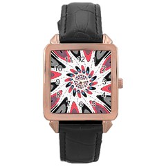 High Contrast Twirl Rose Gold Leather Watch  by linceazul